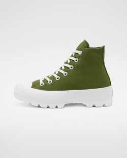 Zapatillas Altas Converse Lugged Seasonal Color Chuck Taylor All Star Para Mujer - Verde/Blancas | S
